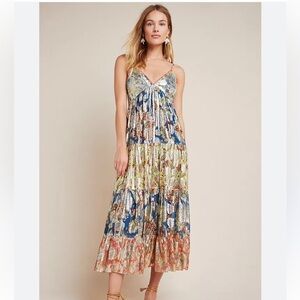 Glimmering Metallic Threads by Verb Pallavi Singhee Echo Tiered Maxi Dress. 0